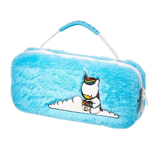 Nintendo Switch Unicorn Blue Fluffy Carry Case - غلاف